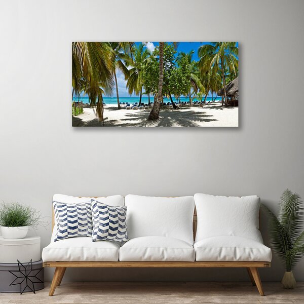 Quadro su tela Paesaggio delle palme della spiaggia 100x50 cm