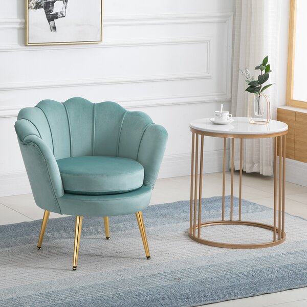 HOMCOM Poltrona Vintage di Design in Velluto Verde, Poltroncina da Camera con Schienale Alto 76x67x74cm|Aosom