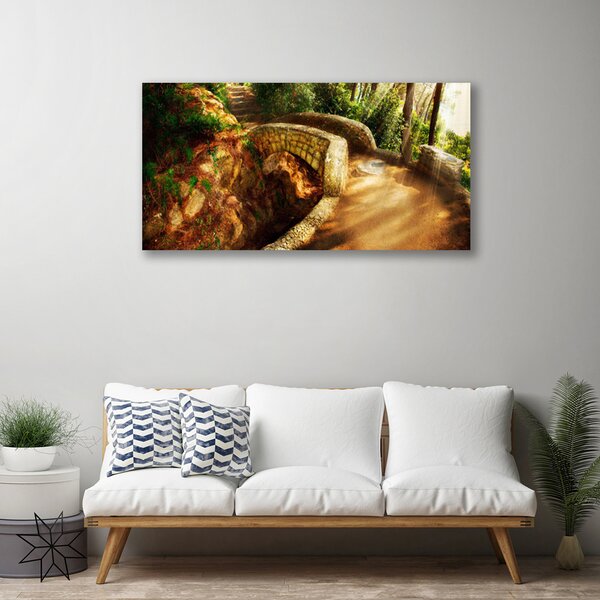 Quadro su tela Architettura del ponte dell'albero 100x50 cm