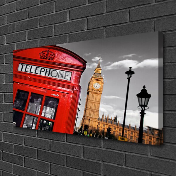 Quadro su tela Cabina telefonica di Londra 100x50 cm