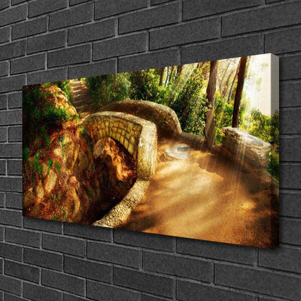 Quadro su tela Architettura del ponte dell'albero 100x50 cm