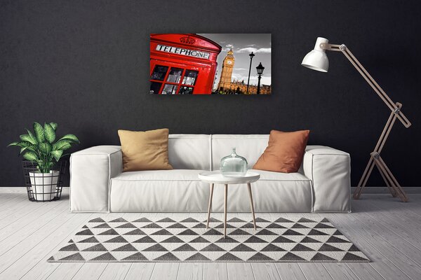 Quadro su tela Cabina telefonica di Londra 100x50 cm