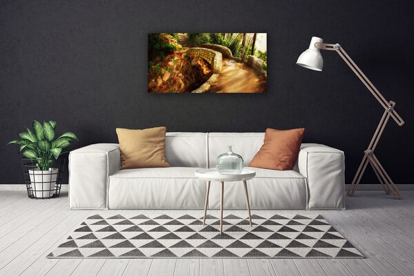 Quadro su tela Architettura del ponte dell'albero 100x50 cm