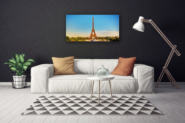 Quadro su tela Città di Parigi della Torre Eiffel 100x50 cm
