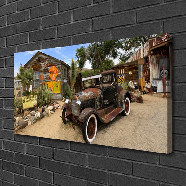 Foto quadro su tela Vecchia architettura dell'automobile 100x50 cm