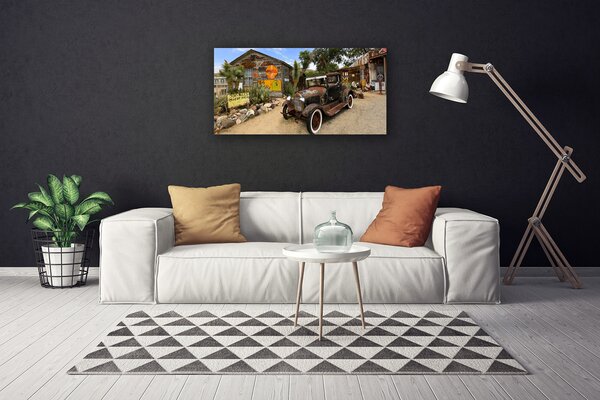 Foto quadro su tela Vecchia architettura dell'automobile 100x50 cm