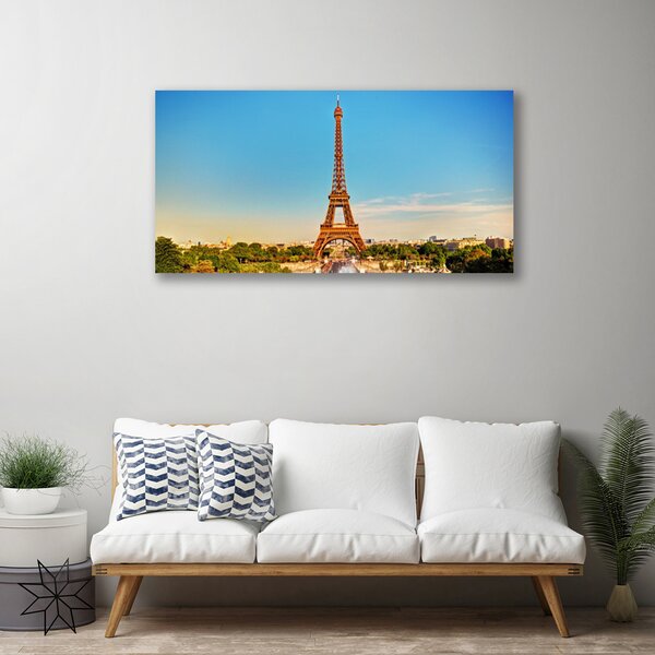 Quadro su tela Città di Parigi della Torre Eiffel 100x50 cm