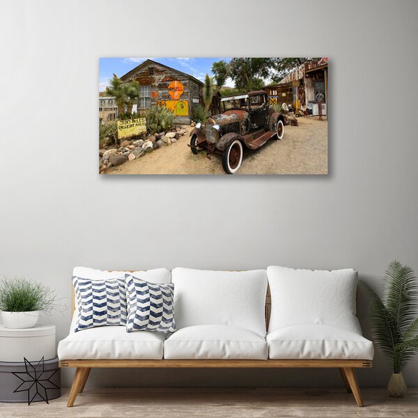 Foto quadro su tela Vecchia architettura dell'automobile 100x50 cm