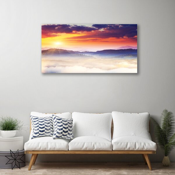 Quadro su tela Montagna, sole, paesaggio 100x50 cm