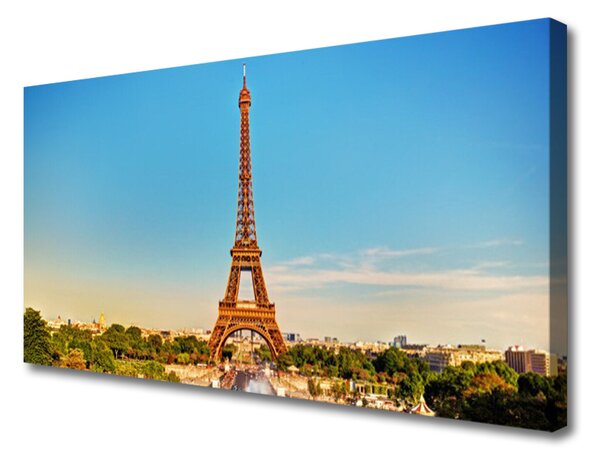Quadro su tela Città di Parigi della Torre Eiffel 100x50 cm