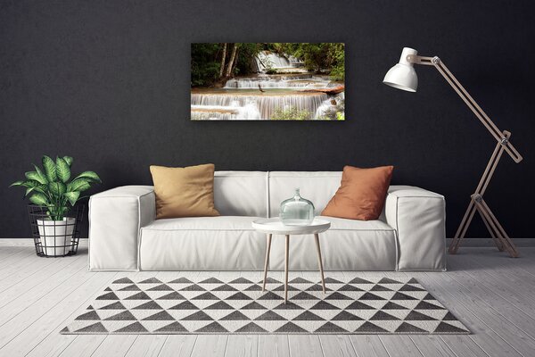 Quadro su tela Cascata della natura della foresta 100x50 cm