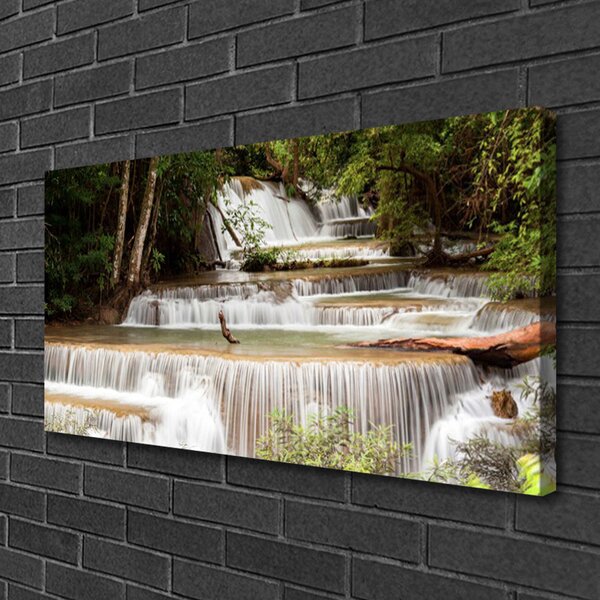 Quadro su tela Cascata della natura della foresta 100x50 cm