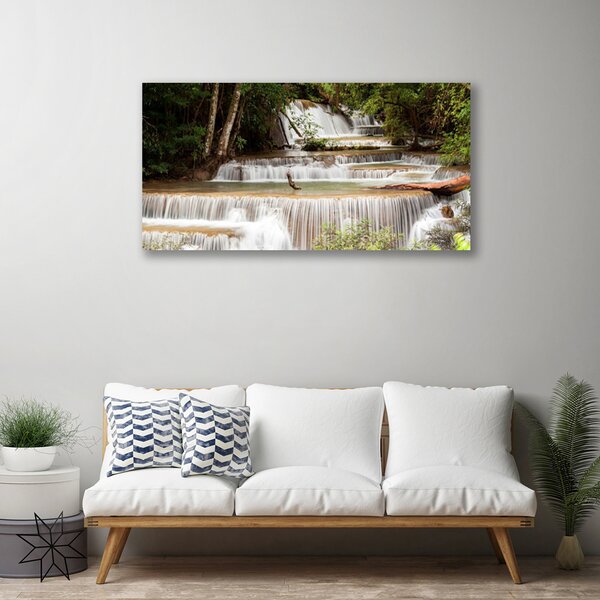 Quadro su tela Cascata della natura della foresta 100x50 cm