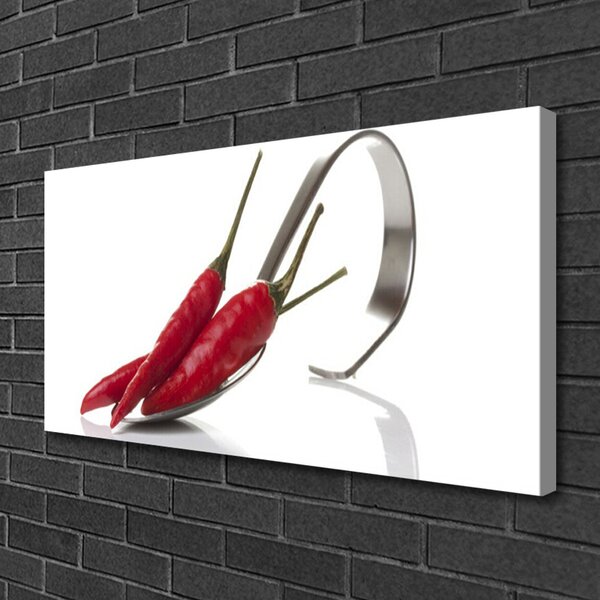 Stampa quadro su tela Cucchiaio da cucina per peperoncino 100x50 cm