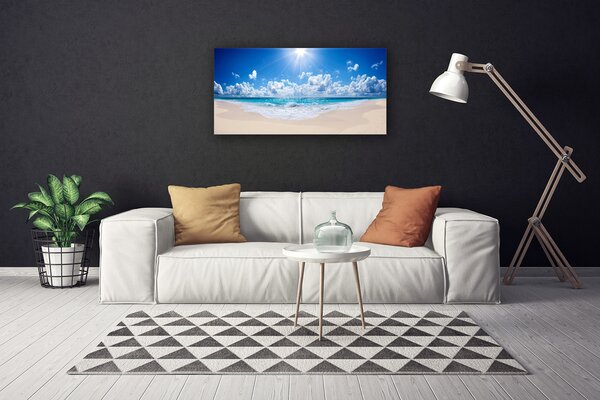 Quadro su tela Paesaggio del sole del mare della spiaggia 100x50 cm