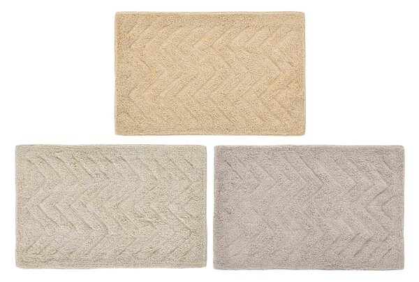 Tappeto da bagno DKD Home Decor Beige Cotone Bianco Marrone Chiaro (60 x 40  x 1 cm) (3 Unità)