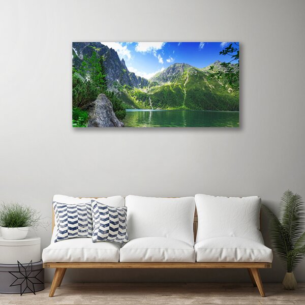 Quadro su tela Natura del lago di montagna 100x50 cm