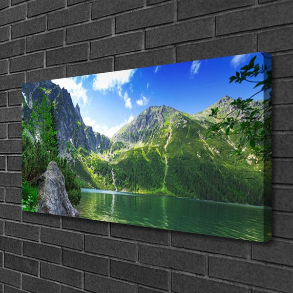 Quadro su tela Natura del lago di montagna 100x50 cm