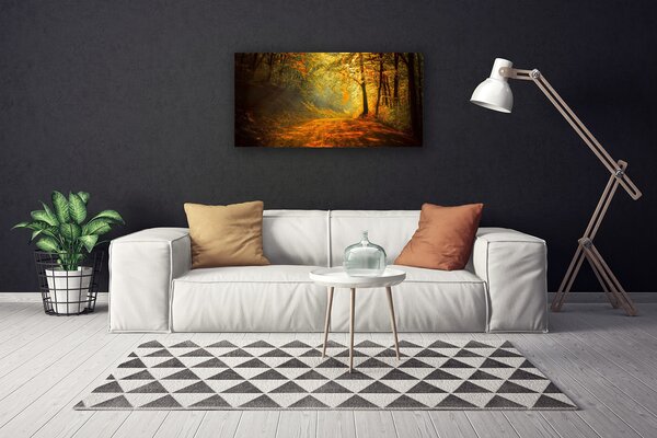 Quadro su tela Foresta. Sentiero. Alberi. Natura 100x50 cm