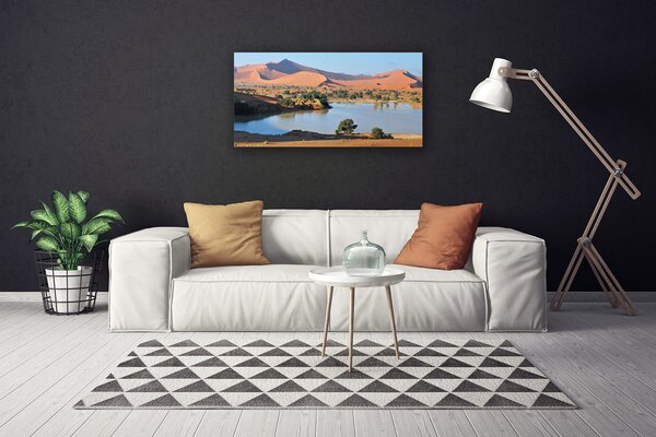 Stampa quadro su tela Paesaggio del lago deserto 100x50 cm