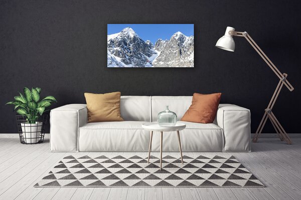 Foto quadro su tela Paesaggio di neve di montagna 100x50 cm