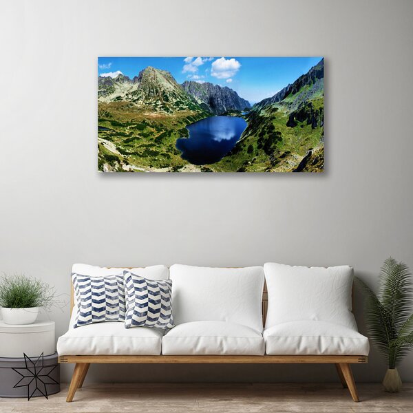 Quadro su tela Paesaggio del lago di montagna 100x50 cm