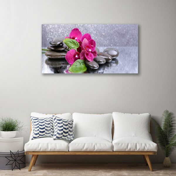 Quadro su tela Arte del fiore dell'orchidea 100x50 cm