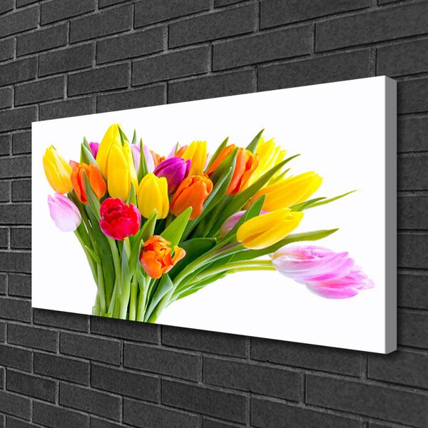 Quadro su tela Tulipani, fiori, piante 100x50 cm