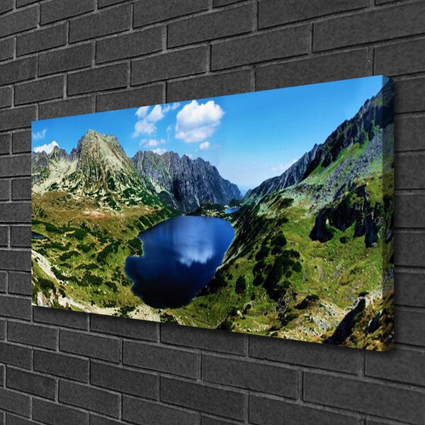 Quadro su tela Paesaggio del lago di montagna 100x50 cm