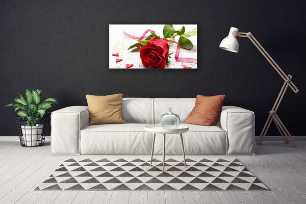 Quadro stampa su tela Natura della pianta del fiore della rosa 100x50 cm