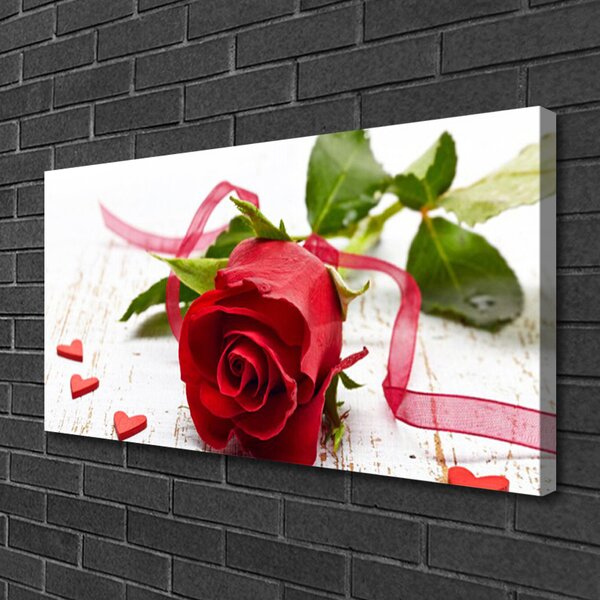 Quadro stampa su tela Natura della pianta del fiore della rosa 100x50 cm