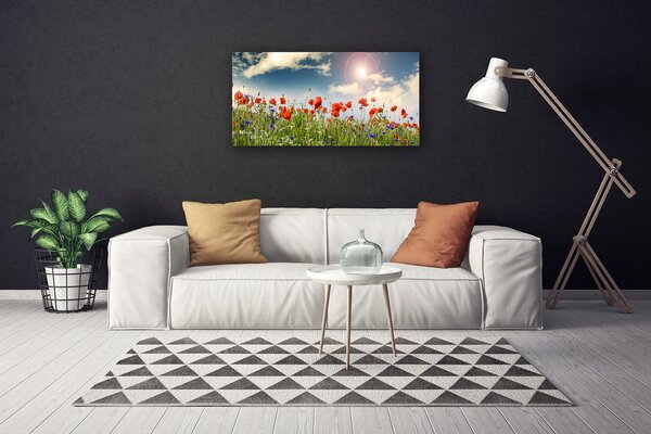 Quadro su tela Prato. Fiori. Sole. Natura 100x50 cm