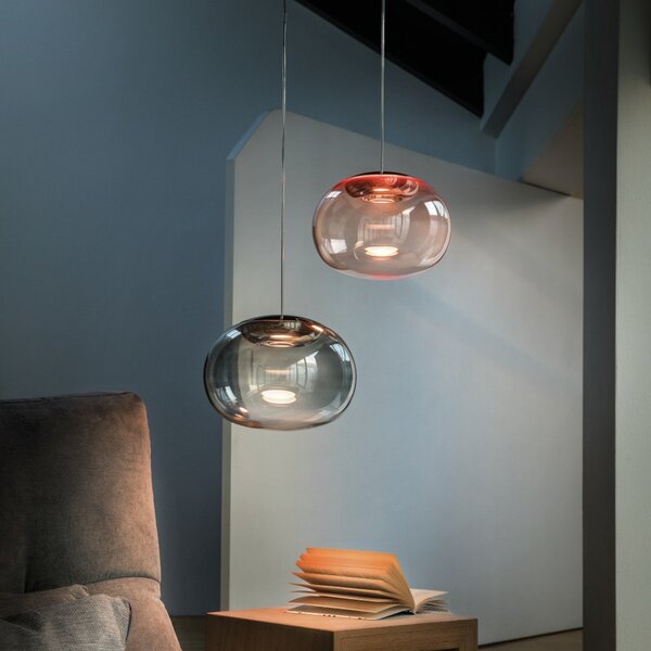 Lampada a sospensione Stilnovo, La Mariée, dimmerabile, Rame, Soggiorno, Vetro, Design