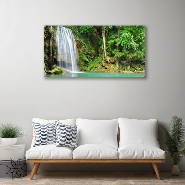 Quadro su tela Cascata della natura della foresta 100x50 cm