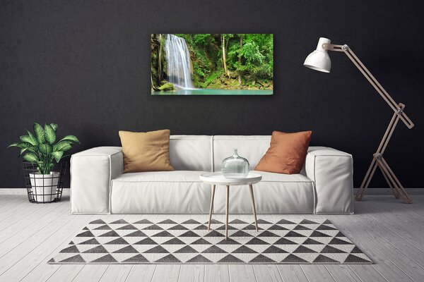 Quadro su tela Cascata della natura della foresta 100x50 cm