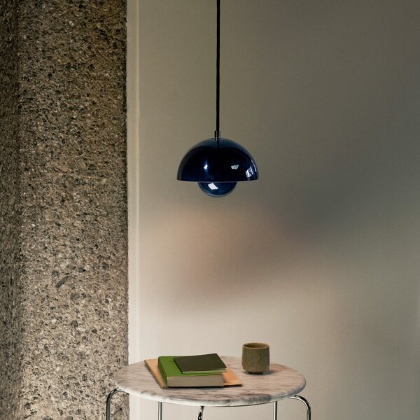 Lampada a sospensione &Tradition, Flowerpot VP10, dimmerabile, Blu, Soggiorno, Metallo, Design