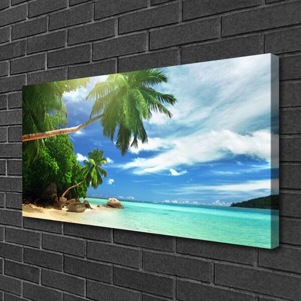 Quadro su tela Paesaggio del mare della spiaggia di Palma 100x50 cm