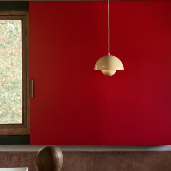 Lampada a sospensione &Tradition, Flowerpot VP1, dimmerabile, Beige, Soggiorno, Metallo, Design