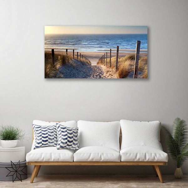 Quadro su tela Percorso del paesaggio della spiaggia 100x50 cm