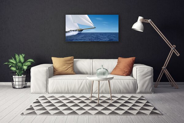 Quadro su tela Paesaggio marino in barca 100x50 cm