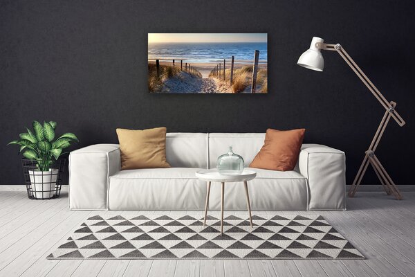 Quadro su tela Percorso del paesaggio della spiaggia 100x50 cm