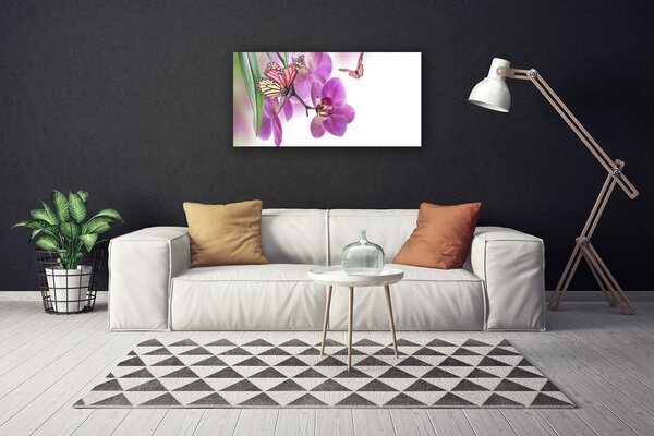 Quadro su tela Farfalle Fiori Natura 100x50 cm