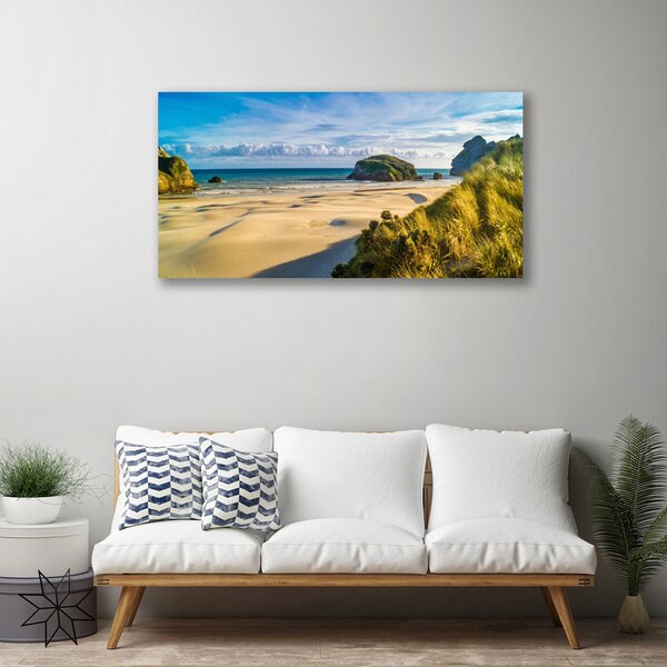 Quadro su tela Spiaggia del mare dell'oceano 100x50 cm