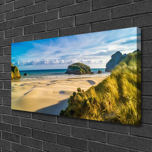 Quadro su tela Spiaggia del mare dell'oceano 100x50 cm