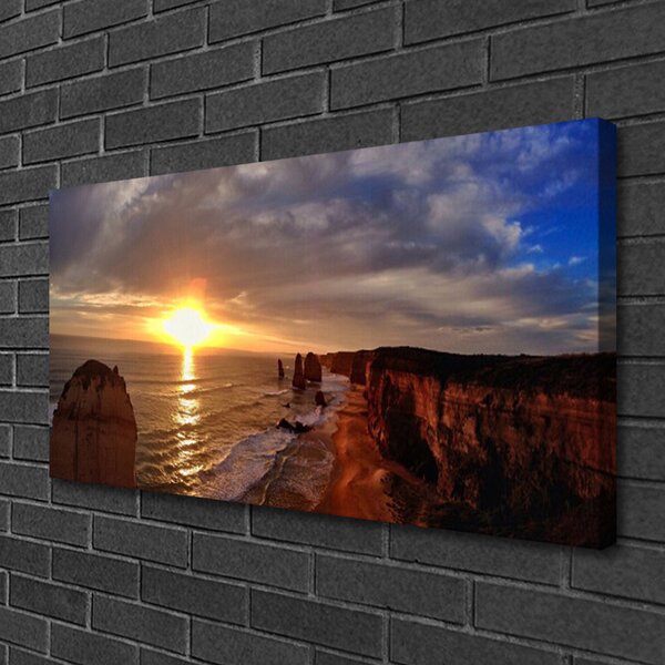 Quadro su tela Mare, sole, paesaggio 100x50 cm