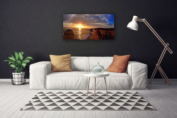 Quadro su tela Mare, sole, paesaggio 100x50 cm