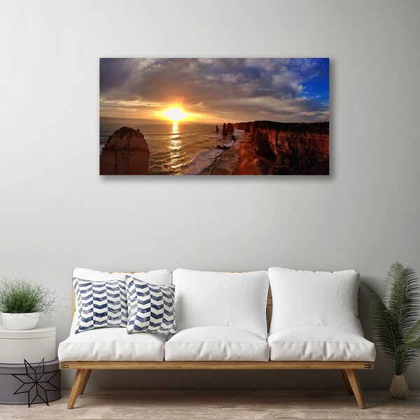 Quadro su tela Mare, sole, paesaggio 100x50 cm