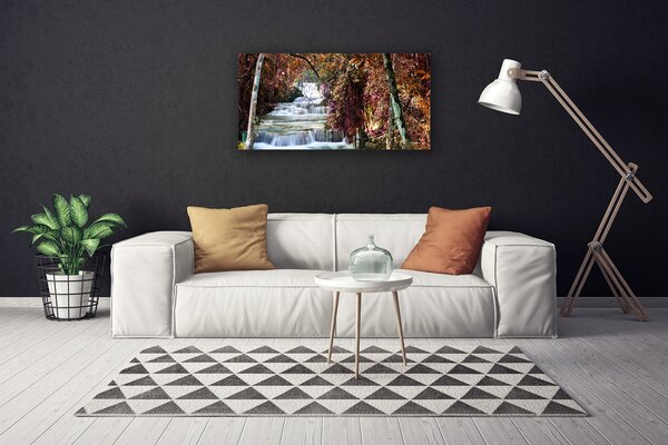 Quadro su tela Cascata della natura della foresta 100x50 cm