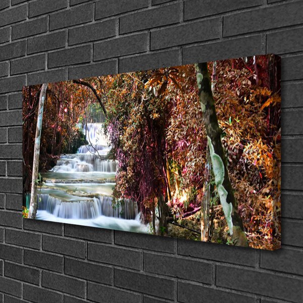 Quadro su tela Cascata della natura della foresta 100x50 cm