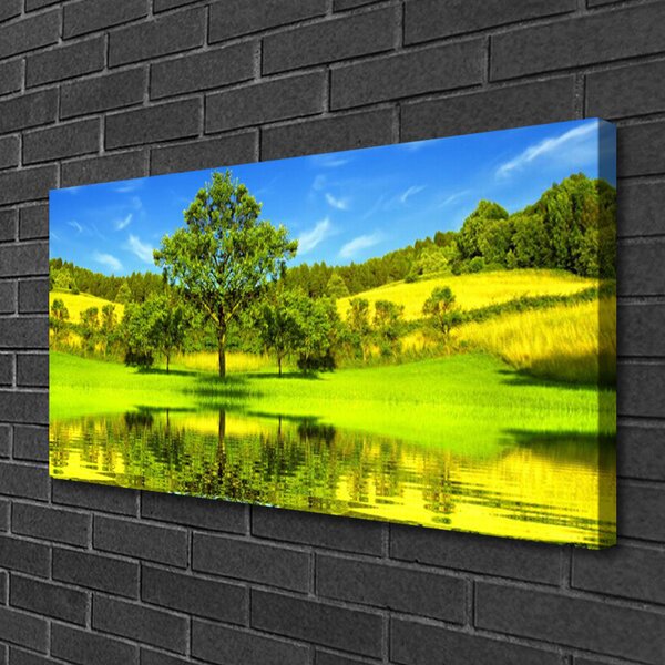 Stampa quadro su tela Natura dell'albero del prato 100x50 cm
